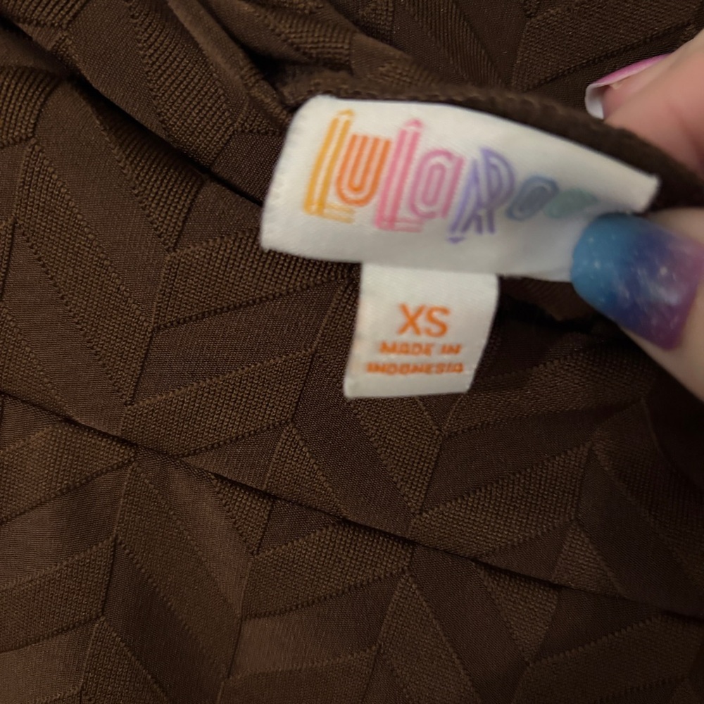 LuLaRoe Chocolate Brown Chevron Pencil Skirt - Picture 2 of 2